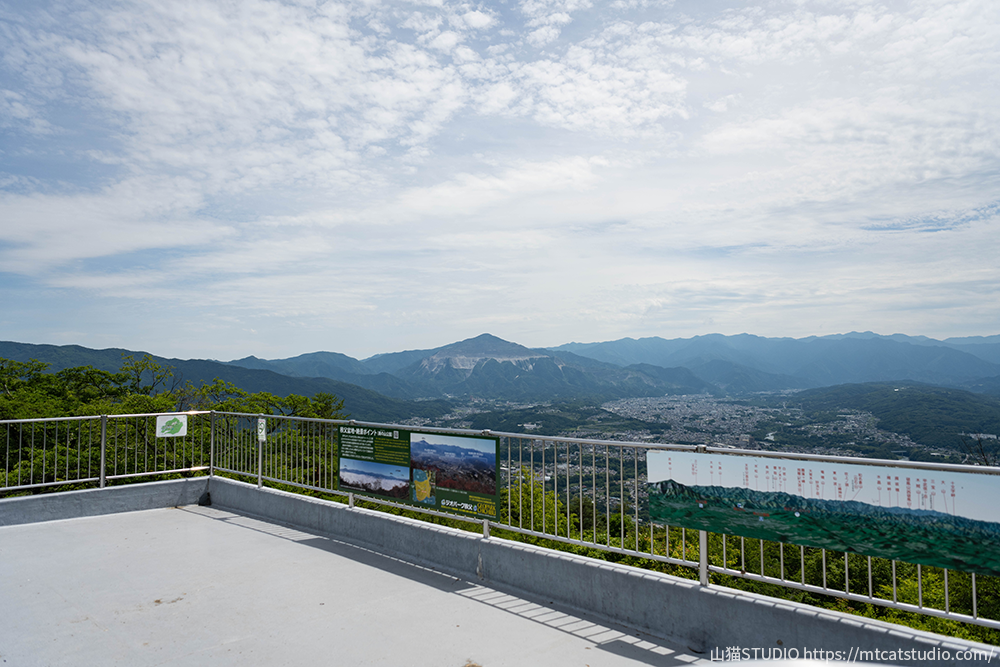 美の山公園展望台から見える景色と武甲山